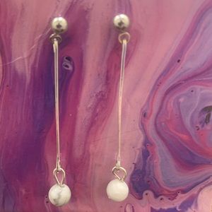 Howlite handmade earrings. NICKEL FREE - HYPOALLERGENIC